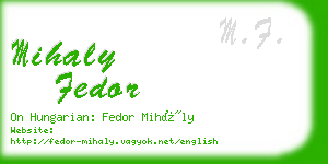 mihaly fedor business card